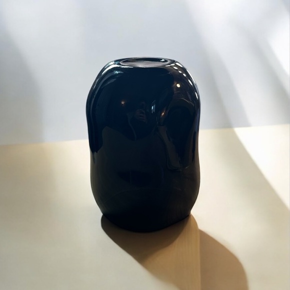 Translucent Black Asymmetrical Vase 5” tall - Picture 5 of 10
